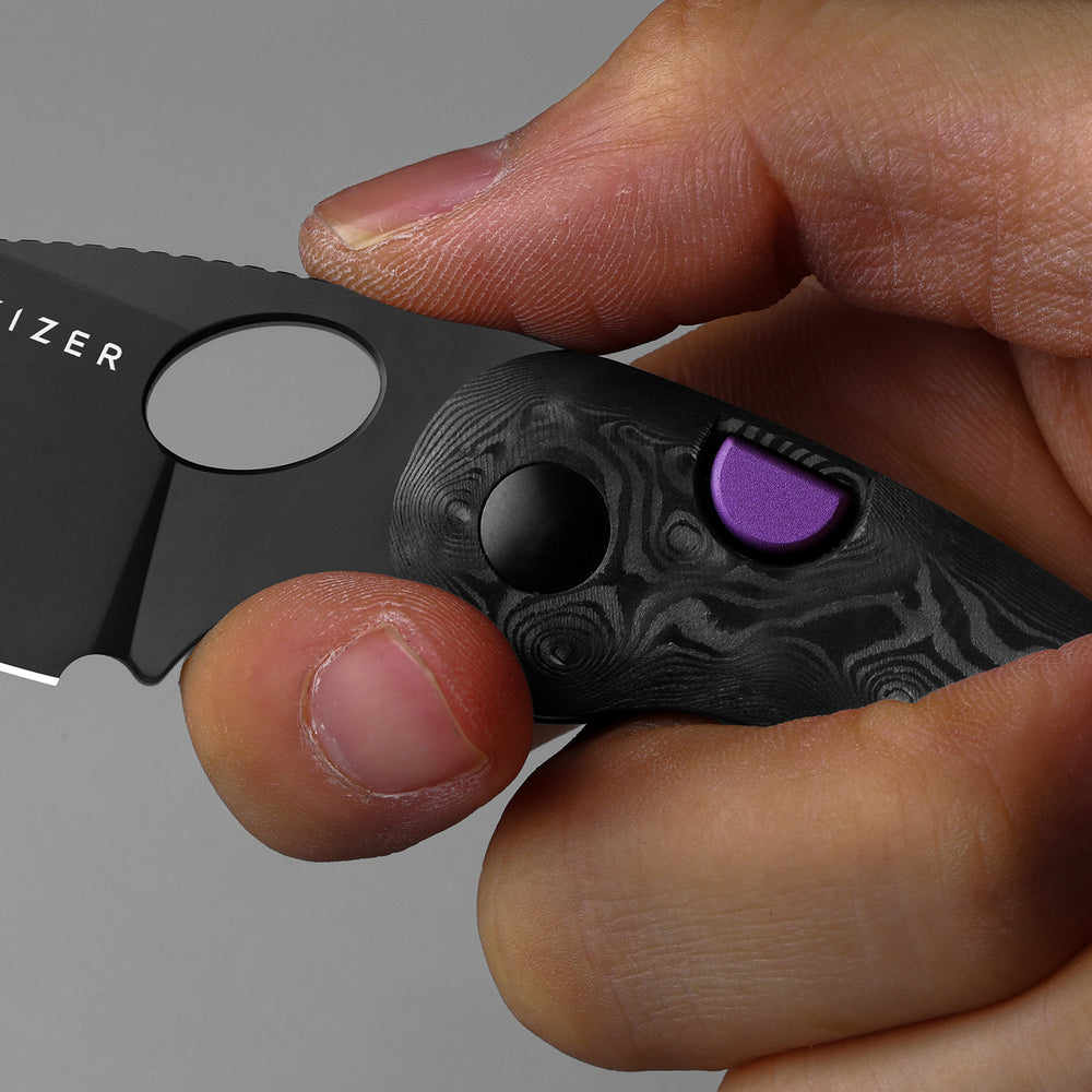 KIZER CUTLERY Microbe™ | 5Th Pocket Knife | Kizer Button Liner Lock™ | Camo Carbon Jazzy Handle | KizerB™ 2742A4