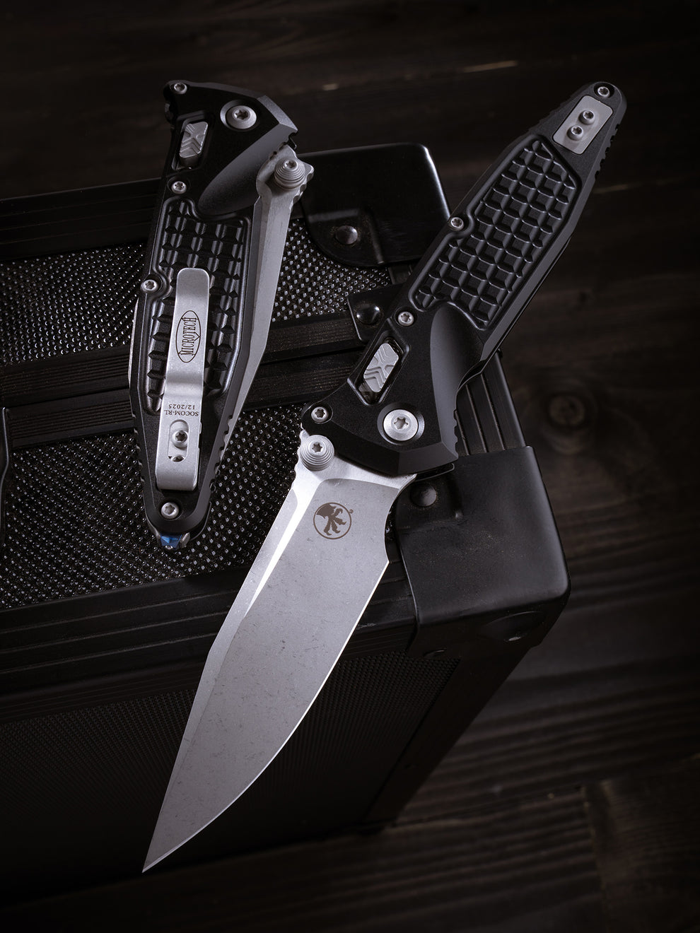 Microtech Gear Socom® RAM-LOK™ S/E Apocalyptic® Standard Frag Aluminum Black (160RL-10APFR)