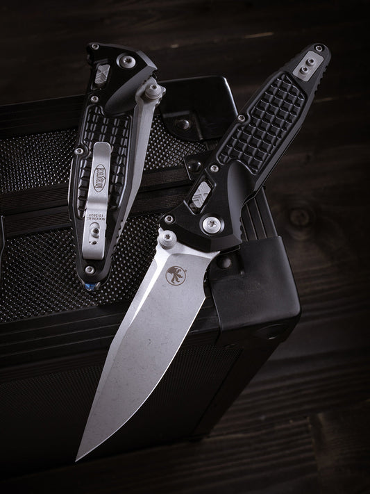Microtech Gear Socom® RAM-LOK™ S/E Apocalyptic® Standard Frag Aluminum Black (160RL-10APFR)