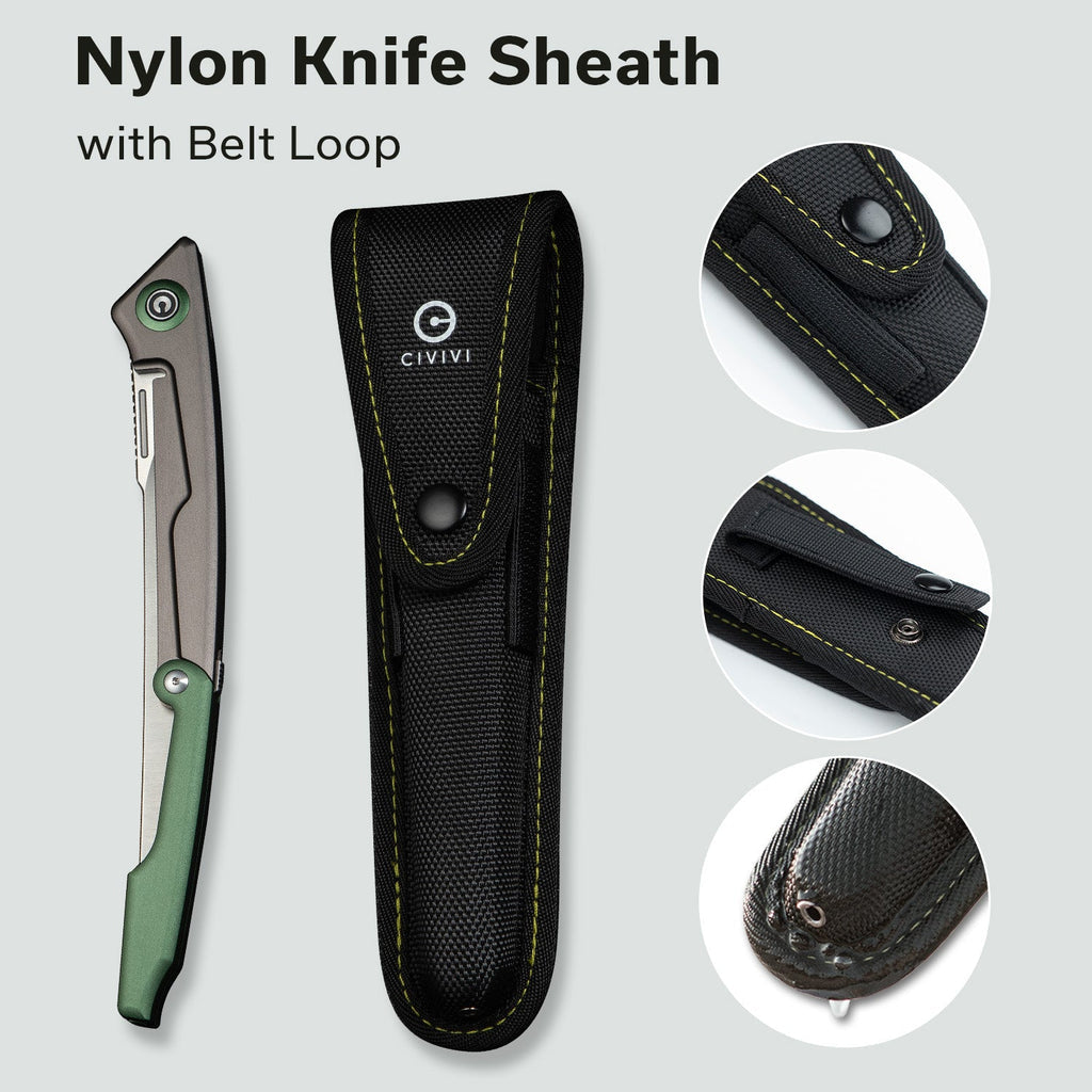 CIVIVI Shawka Folding Fillet Knife Aluminum Handle (5.81" 14C28N Blade) C22029B-3, With 1PC Black Nylon Sheath