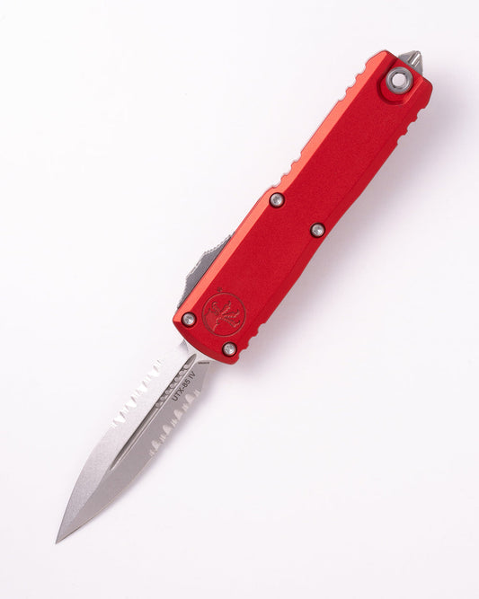 MICROTECH UTX-85 D/E STONEWASH PART SERRATE RED (12324-11RD)