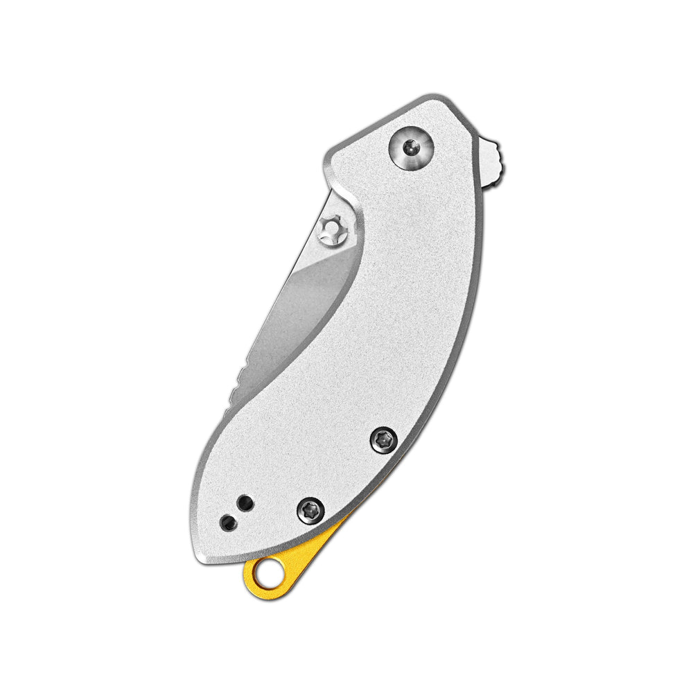 CJRB Spud Thumb Stud & Liner Lock Neck Knife Gray Aluminum Handle(2.34'' AR-RPM9 Steel Stone Wash Blade) J1971-GY