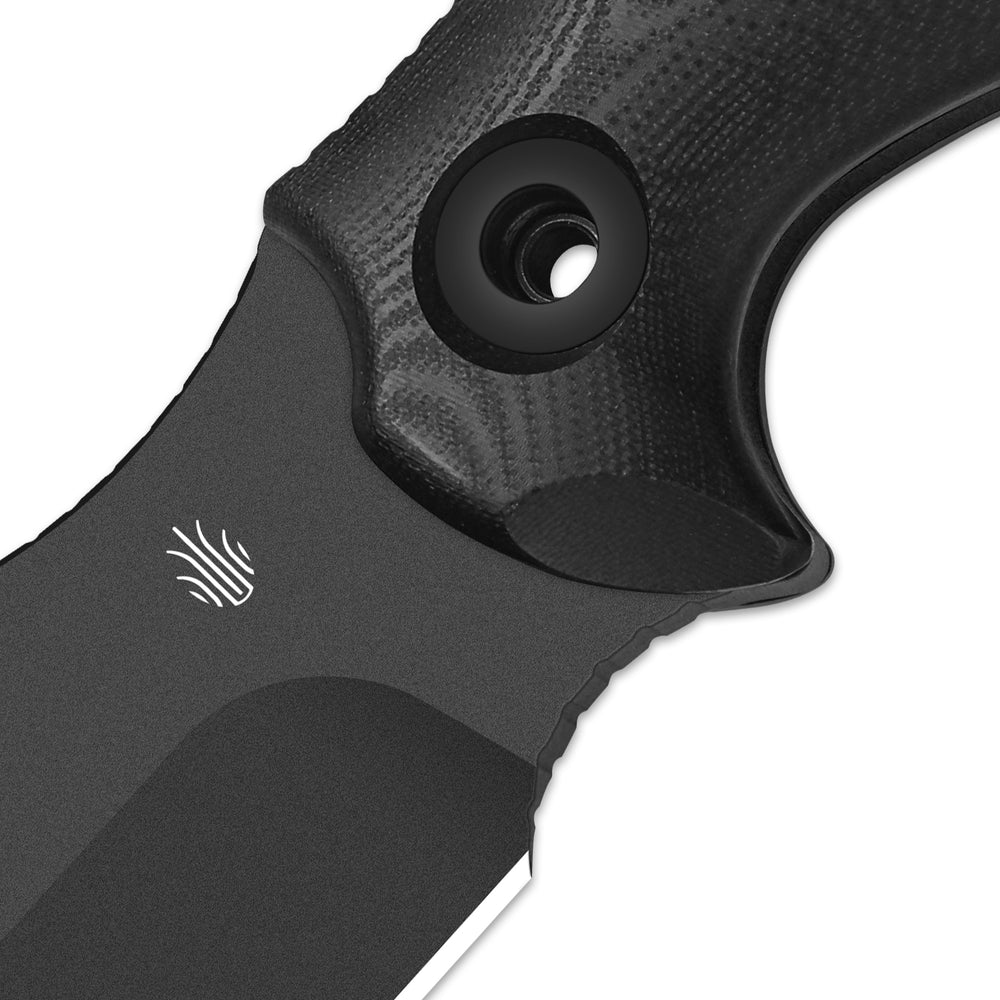 KIZER CUTLERY Sheepdog® Survival | Hammer Pommel · Bow Drill Divot | Black G10