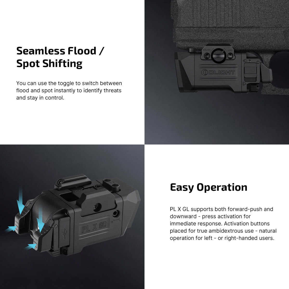 OLIGHT PL X GL 3-in-1 Rail-Mounted Light: Floodlight, Spotlight & Green Beam