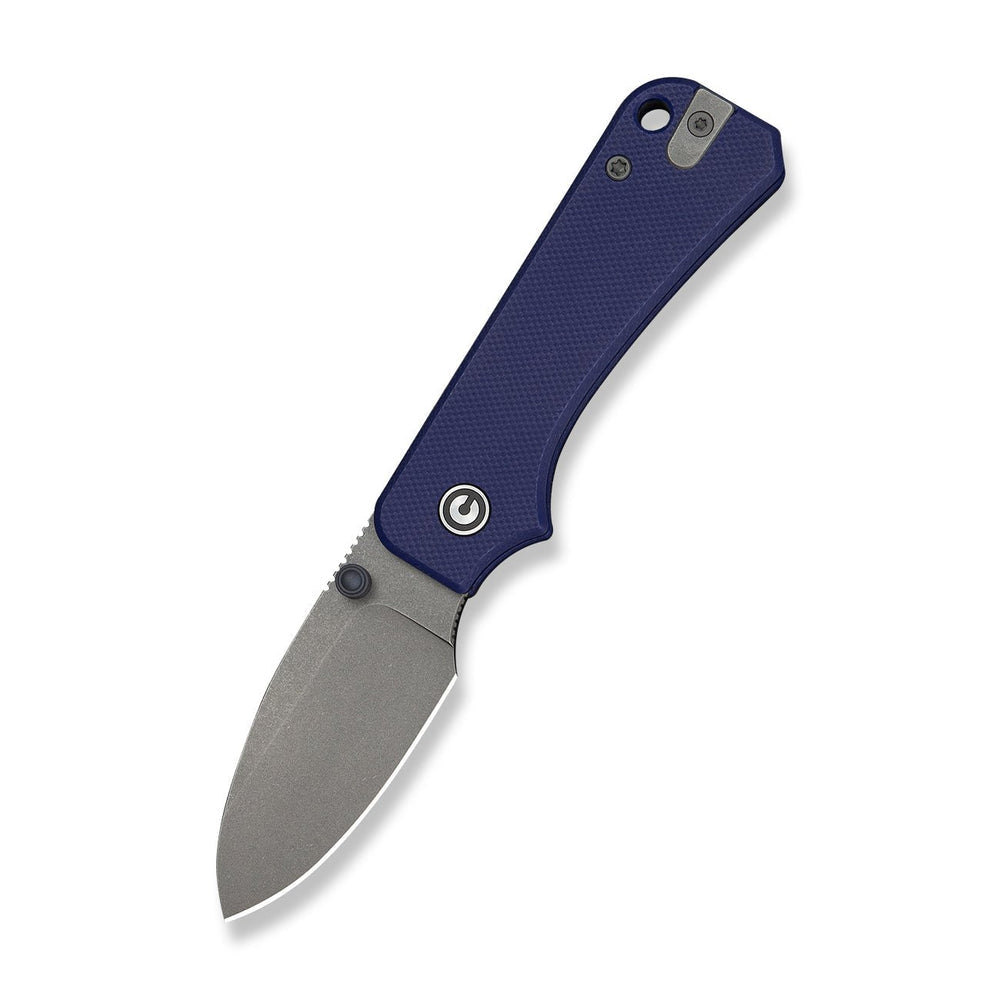 CIVIVI Baby Banter Slip Joint Thumb Stud Knife Blue G10 Handle (2.34" Gray Stonewashed Nitro-V Blade) C25066A-1