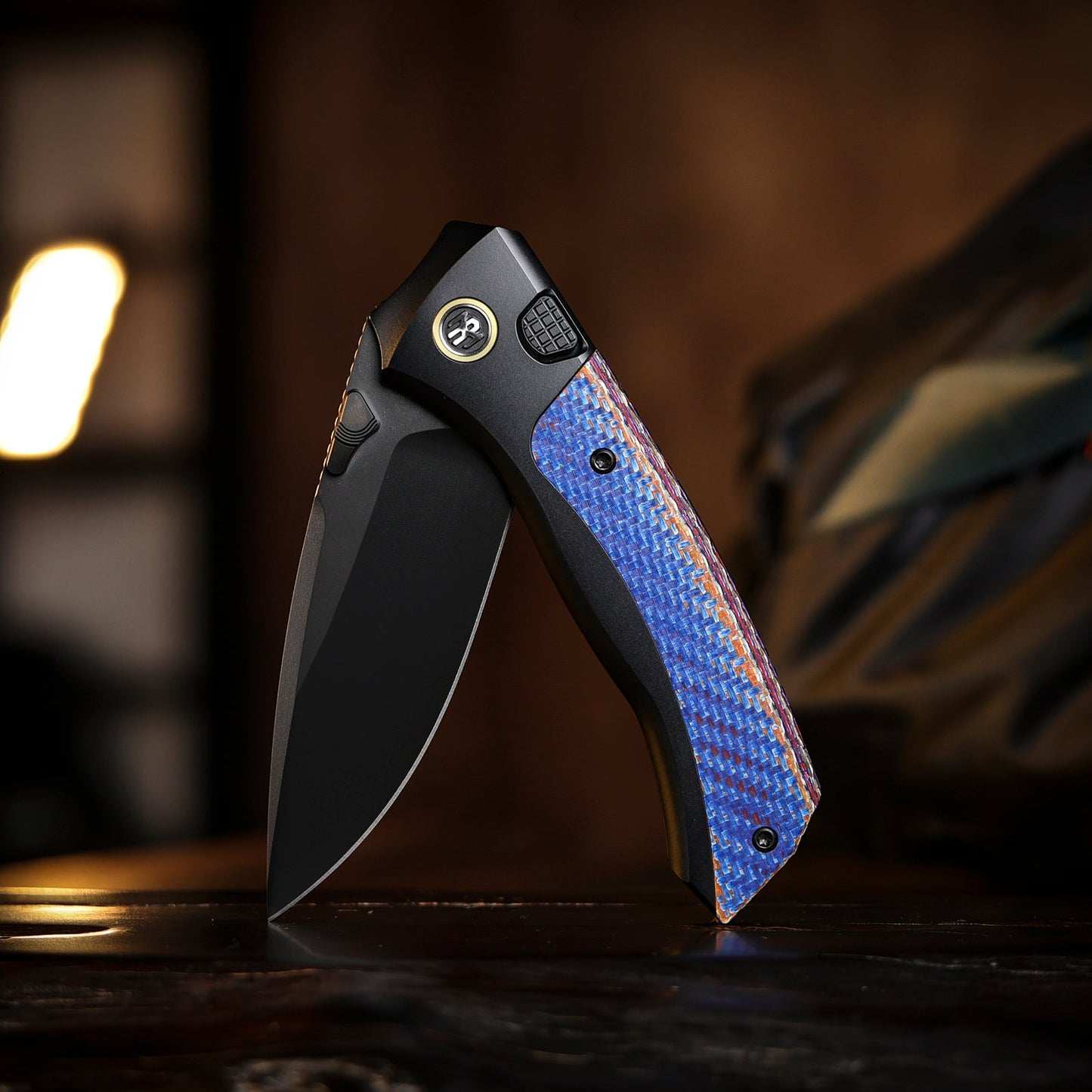 REMETTE RT-Steed Folding Pocket Knife Innovative Button Frame Lock Structure Design M390 DLC Blade Titanium + Carbon Fiber Handle Knives RTWS-BC