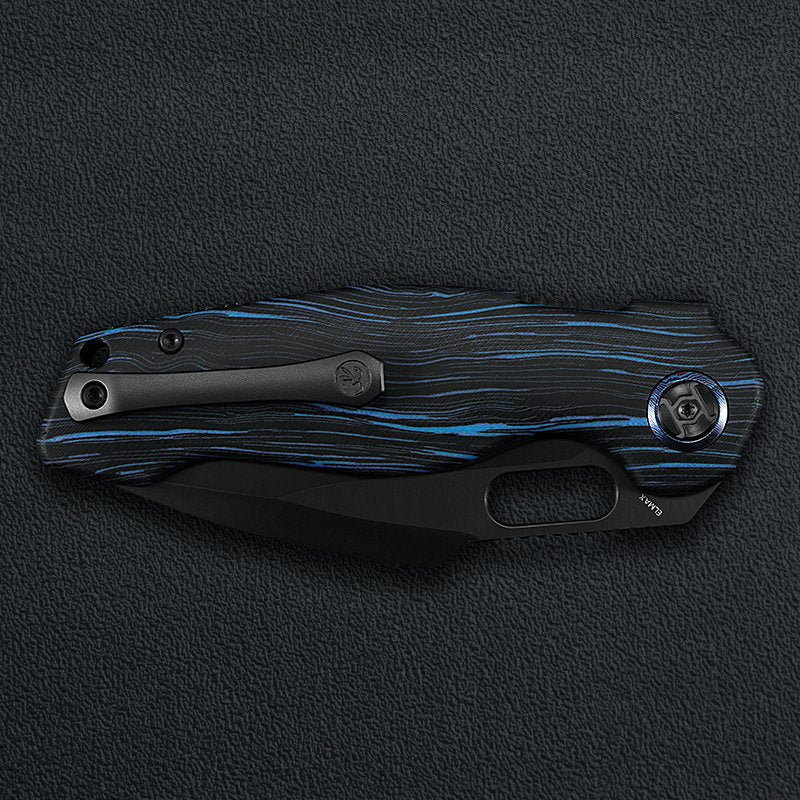 KUNWU KNIVES Gringo Verta Lock Blue G-mas with DLC Blade