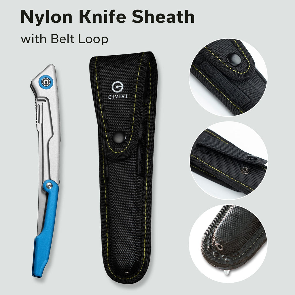 CIVIVI Shawka Folding Fillet Knife Aluminum Handle (5.81" 14C28N Blade) C22029B-2, With 1PC Black Nylon Sheath
