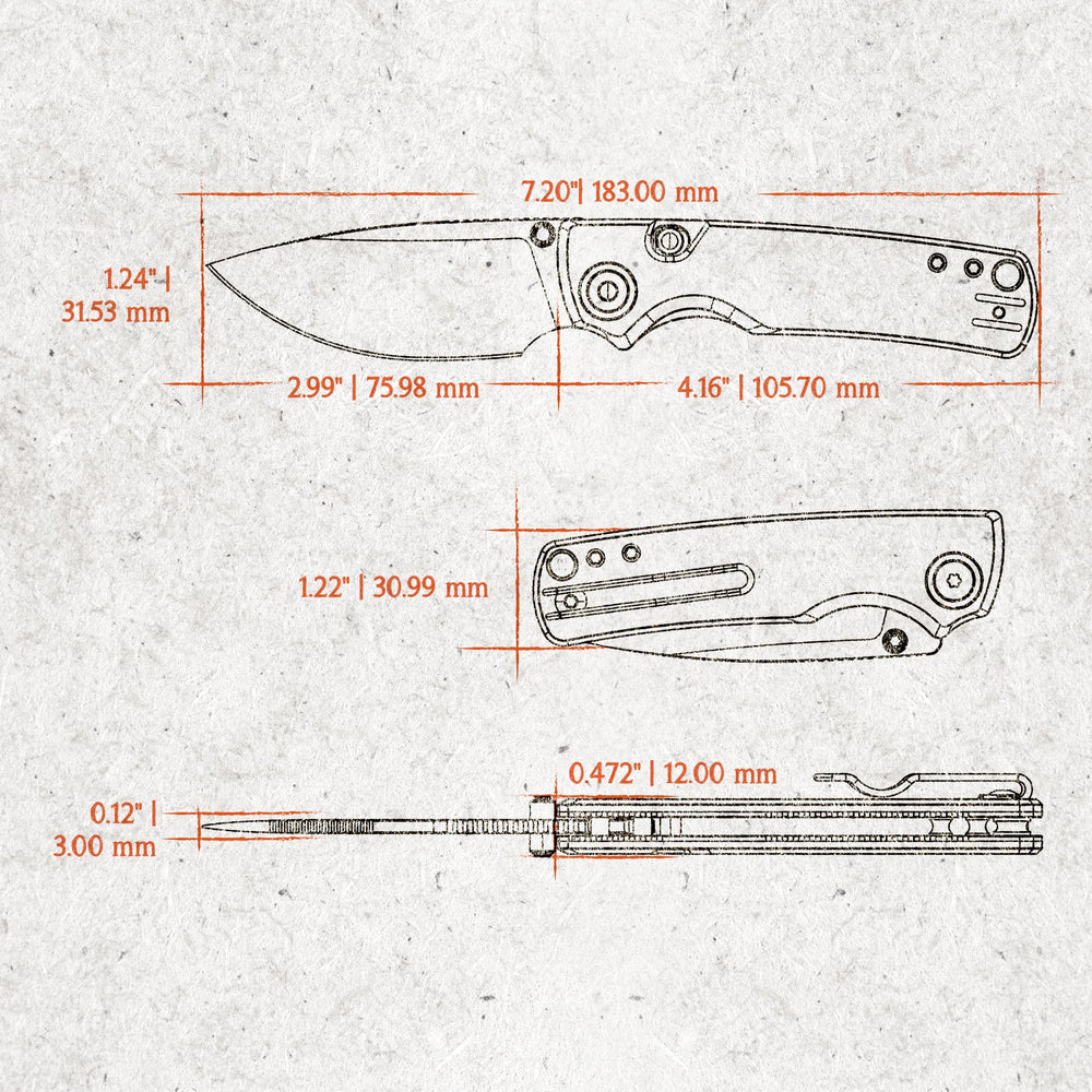 VOSTEED Porcupine- Top Liner Lock (2.99" 14C28N Blade & G10 Handle) - A2628