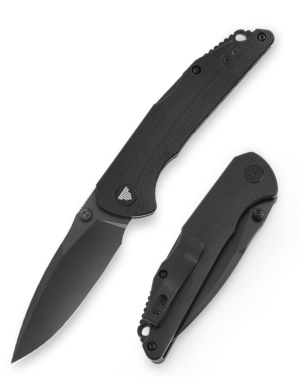 TRIVISA Arae-03B Back Lock EDC Folding Knfe,3.3" 14C28N Steel blade,G10 Handle