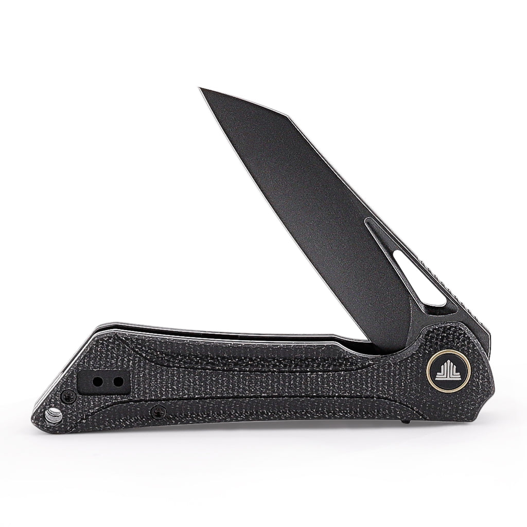 TRIVISA Monoceros-04B Liner Lock Pocket Folding Knfe,3.38" 14C28N Steel Blade,Micarta Handle