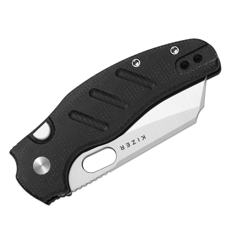 KIZER CUTLERY Sheepdog® C01C 2.9 BS | Kizer Button Liner Lock™ | Nitro-V | Micarta | KizerV™ 3488.29BSA2