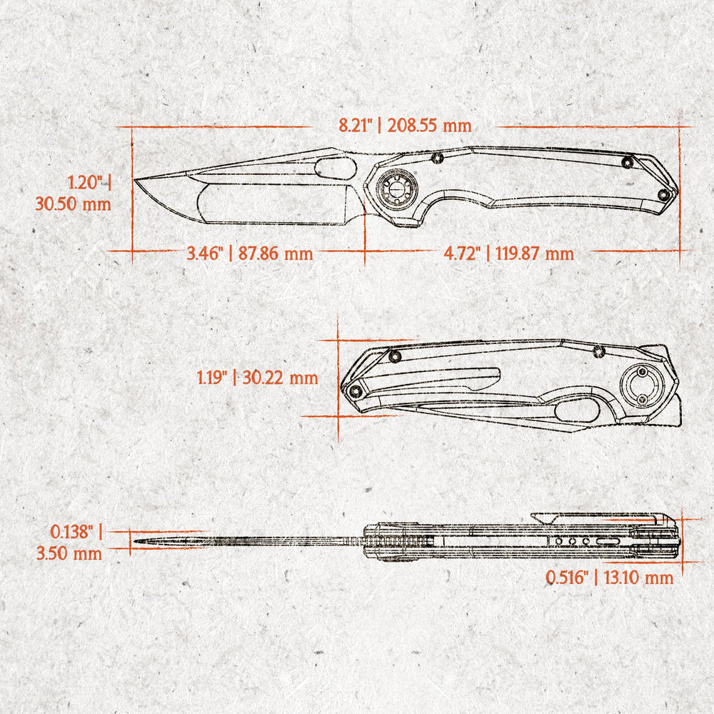 VOSTEED Thunderbird V- Vanchor Lock® (3.46" M390 Blade & Titanium Handle) - A0324