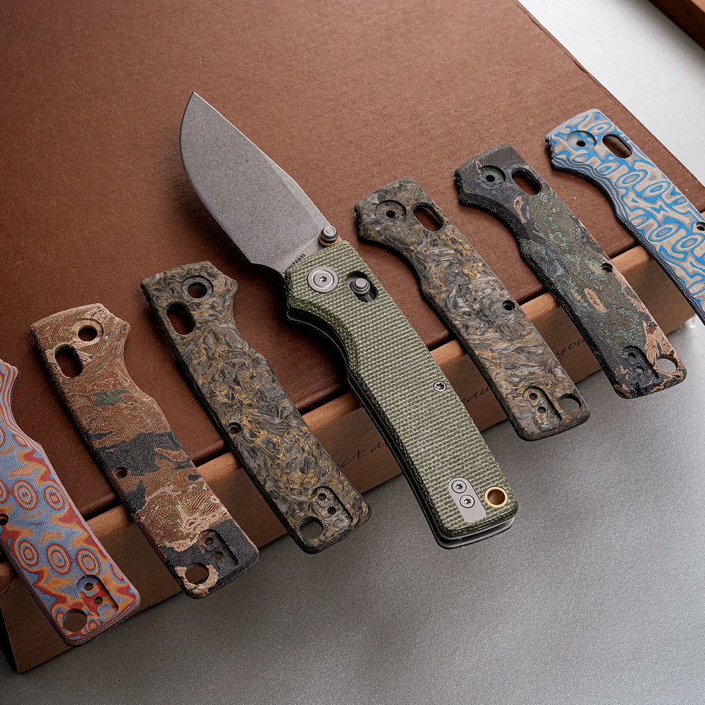 VOSTEED Porcupine ModSwap™ - Crossbar Lock Knife (3.08" 154CM Blade & Micarta Handle) - A3104