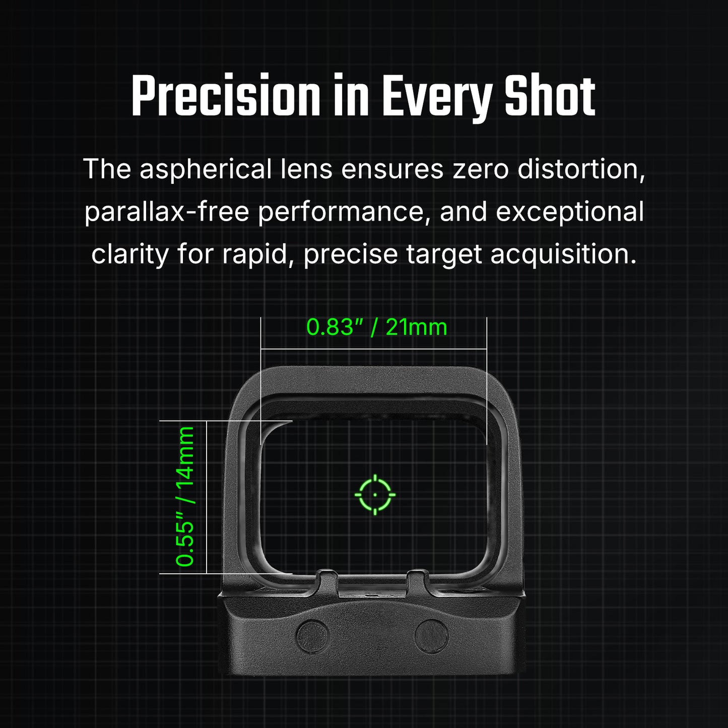 Osight SE RMSc Footprint Enclosed Green 2 MOA Dot & 32 MOA Circle Sight with Side-Loading Battery