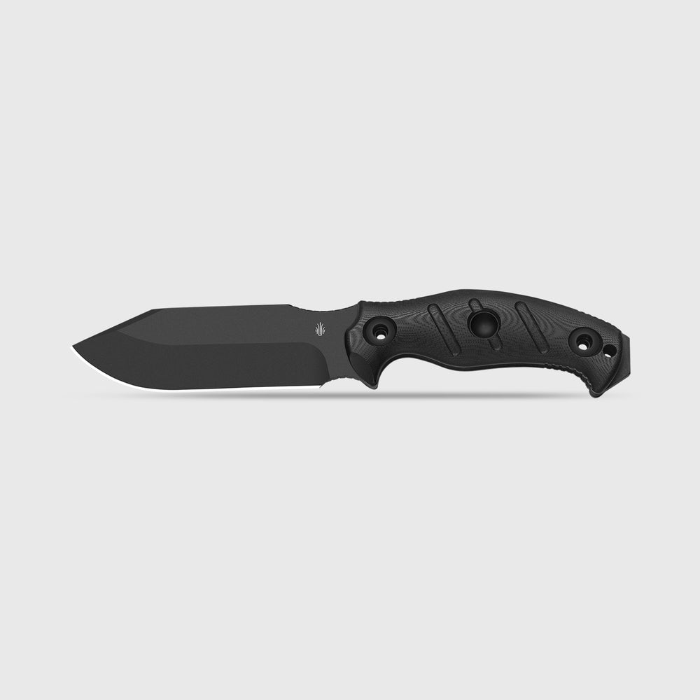 KIZER CUTLERY Sheepdog® Survival | Hammer Pommel · Bow Drill Divot | Black G10