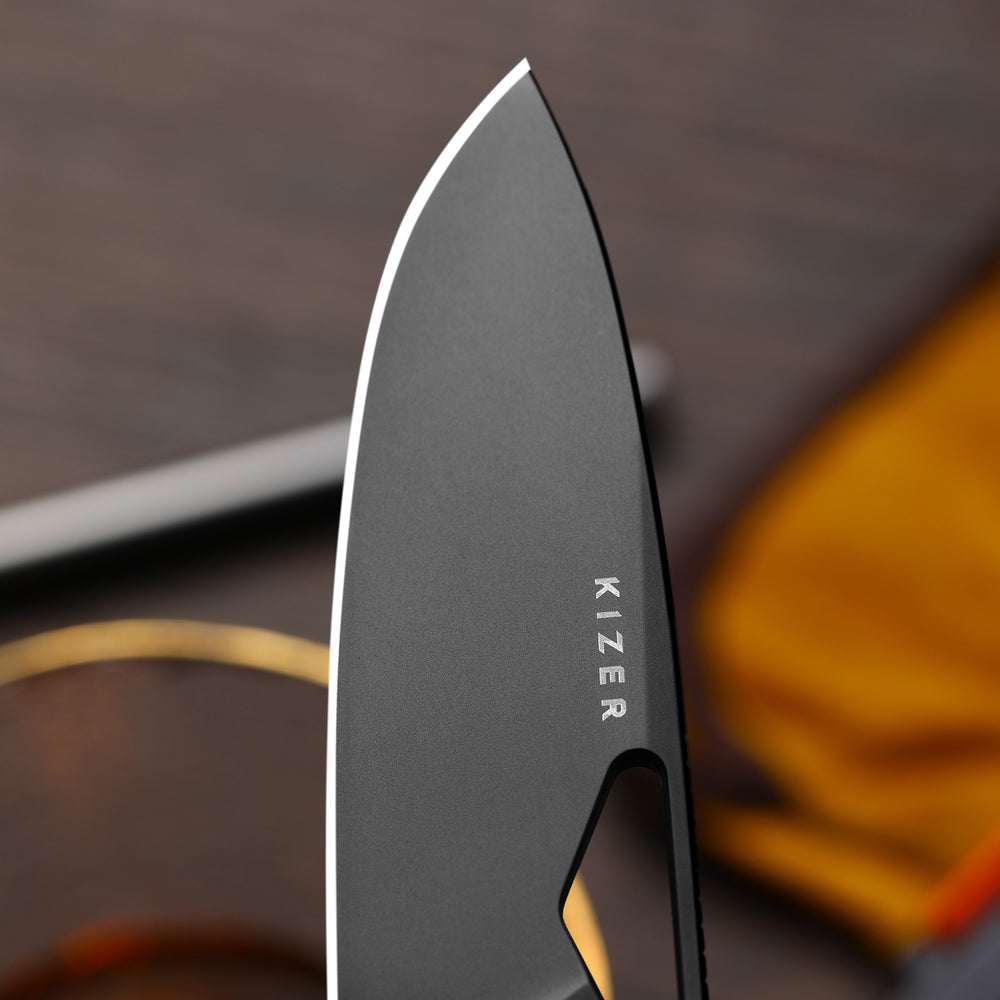 KIZER CUTLERY Serpentine | Elmax | Titanium & Micarta | Matte DLC Ultra