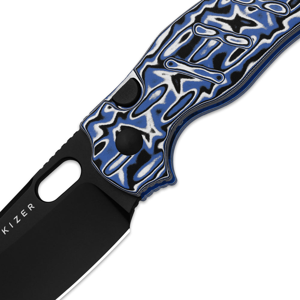 KIZER CUTLERY Sheepdog® C01C 2.9 BS | Kizer Button Liner Lock™ | Nitro-V | Vortex Pattern Micarta | PVD Coating | KizerV™ 3488.29BSA1