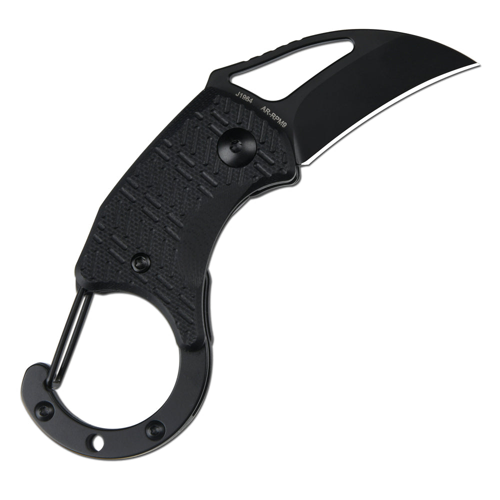CJRB Anansi J1964 AR-RPM9 Steel Blade G10 Handle Folding Knives - Black G10 Handle/Black PVD Finish (J1964-BBK)