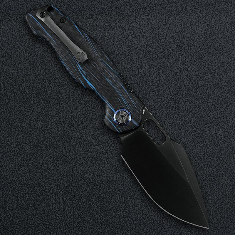 KUNWU KNIVES Gringo Verta Lock Blue G-mas with DLC Blade
