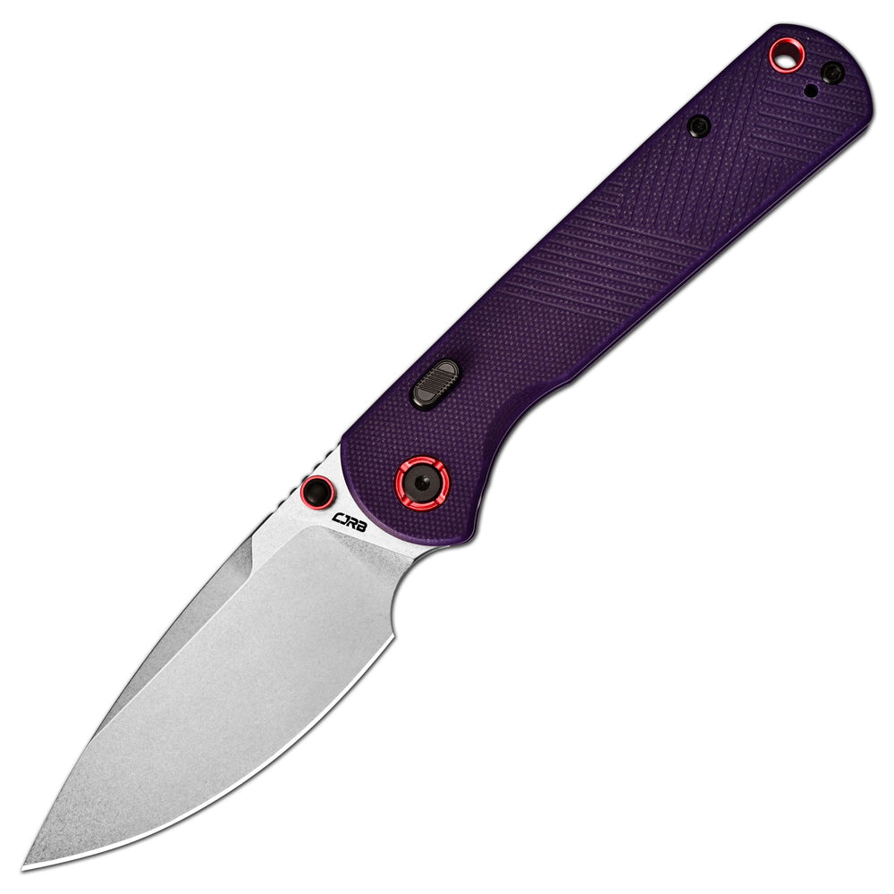 CJRB Latitude Thumb Stud & Top Liner Lock EDC Knife Purple CNC G10 Textured Handle(3.47'' AR-RPM9 Steel Stone Wash Blade) J1975-PU