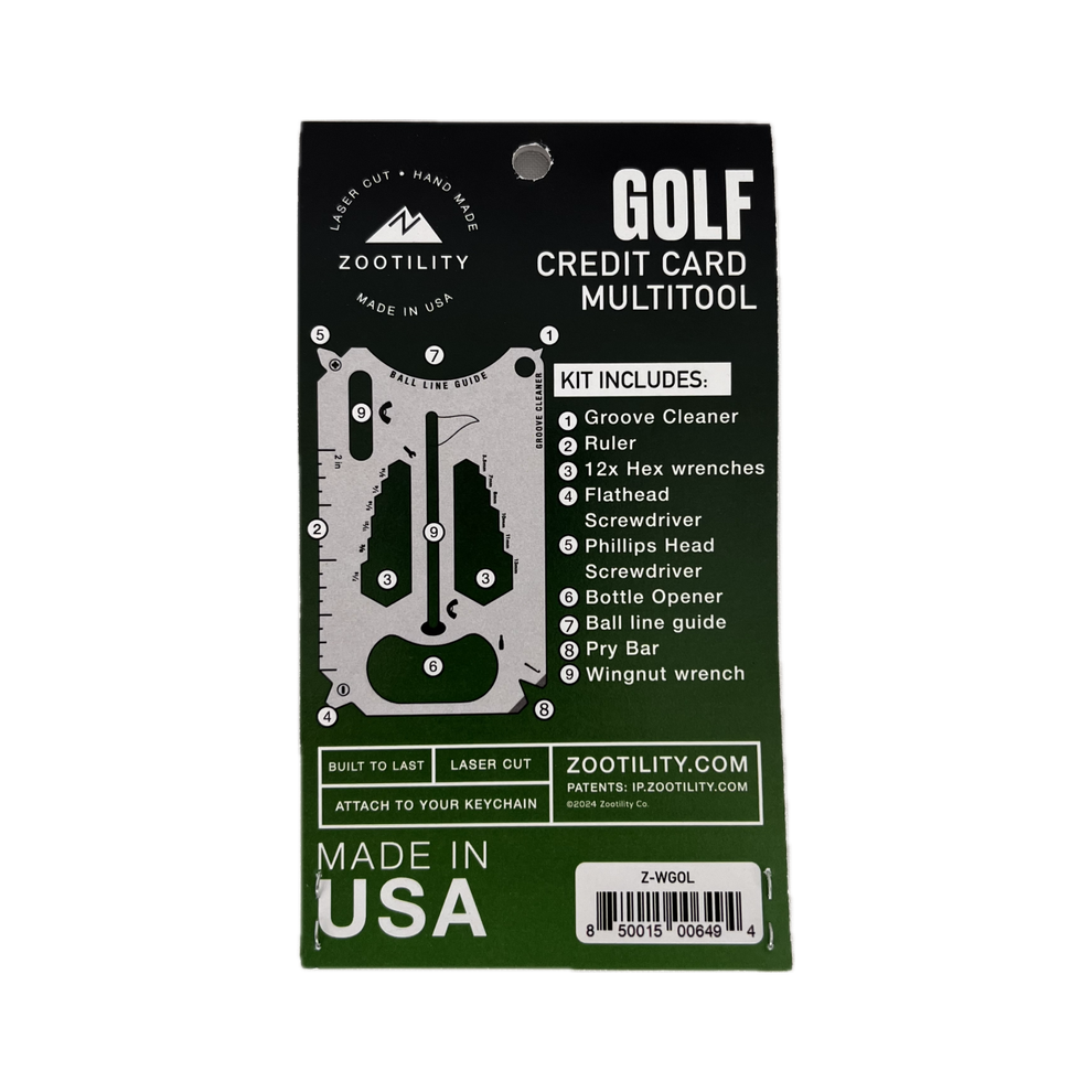 Zootility Golf 20-in-1 Credit Card Multi-Tool
