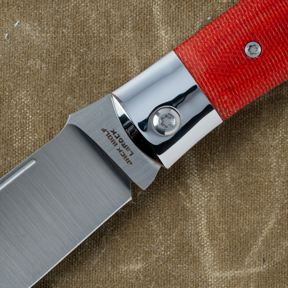 JACK WOLF KNIVES TIMBER JACK - FIRE CANVAS MICARTA