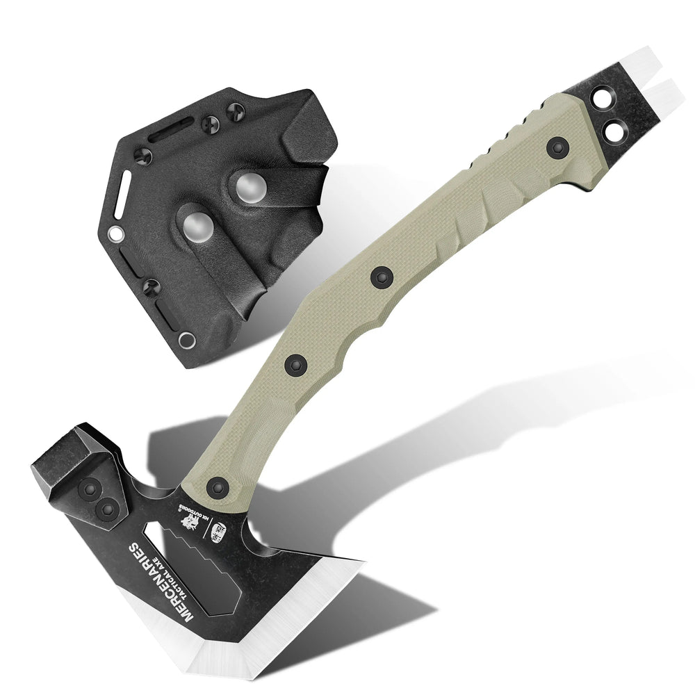 HX OUTDOORS GUARDIANS Hatchet | 13" Overall Length | 420 Blade | TAN G10 Handle