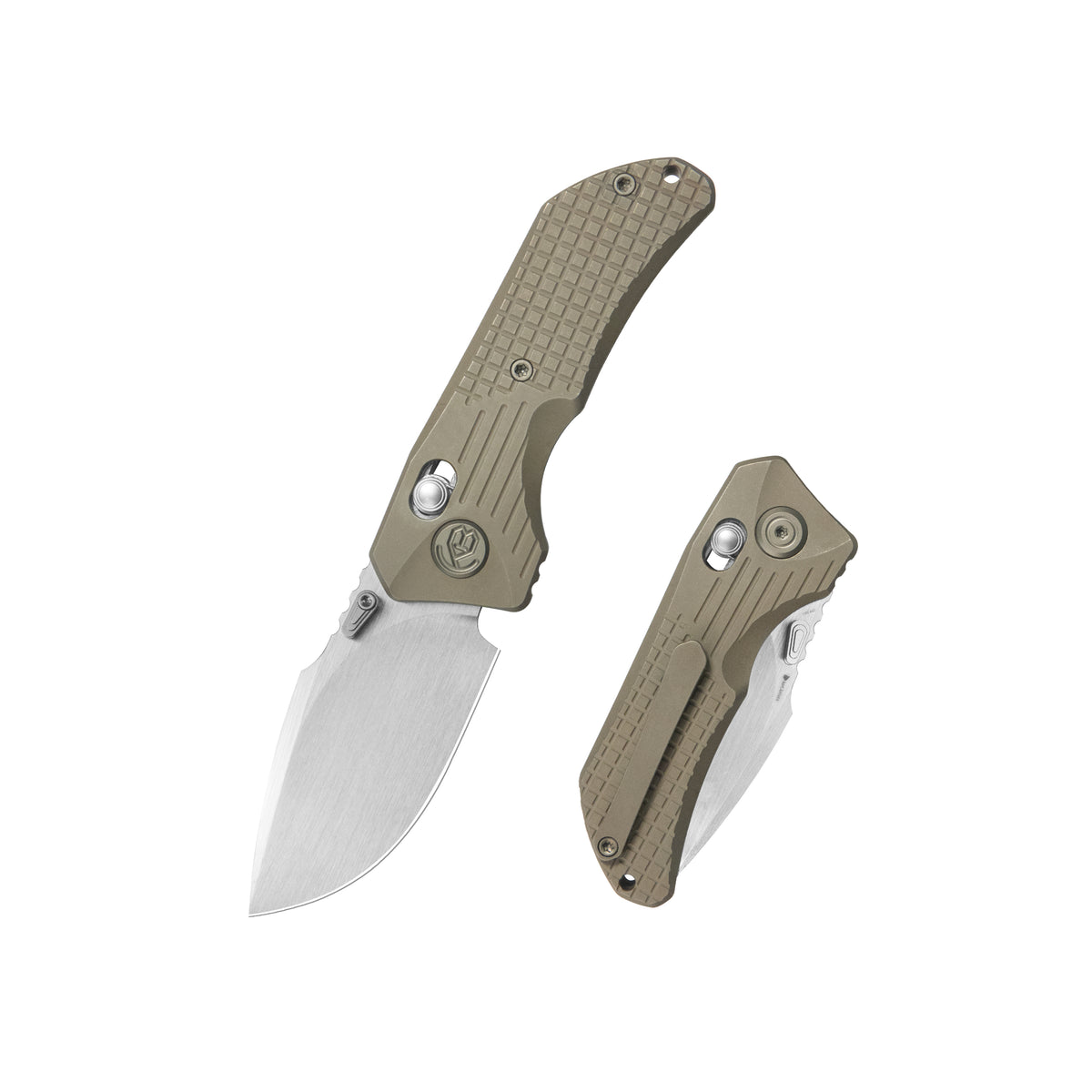 KB Jarpen Folding Knife Bronze Ano Titanium Handle 2.36'' Hand Rubbed Satin CPM S90V Blade KB415D