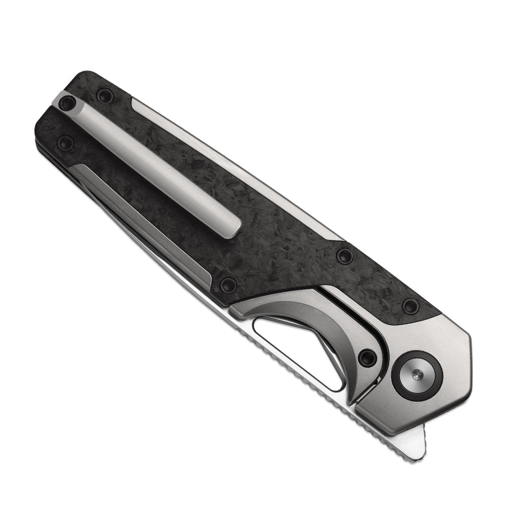 KIZER CUTLERY Serpentine | Elmax | Titanium & Carbon Fiber | Satin