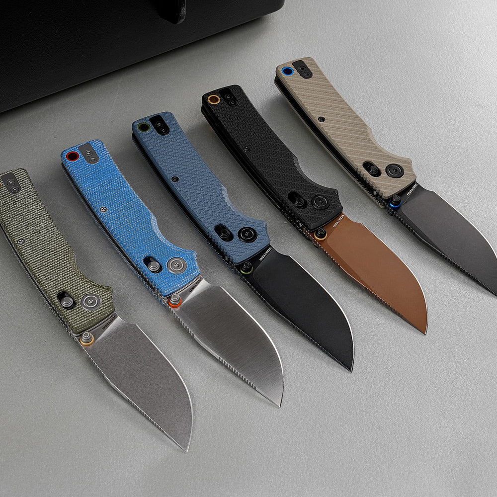 VOSTEED Porcupine ModSwap™ - Crossbar Lock Knife (3.08" 154CM Blade & Micarta Handle) - A3105