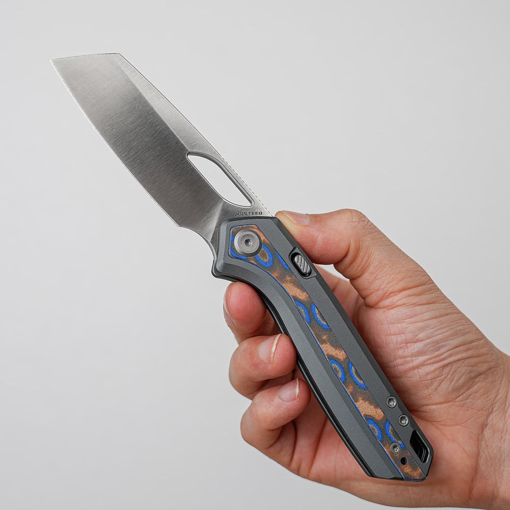 VOSTEED Kroc 329 -Top Liner Lock (3.29" S35VN Blade & Aluminum & Ocean Micarta Handle) - A1813
