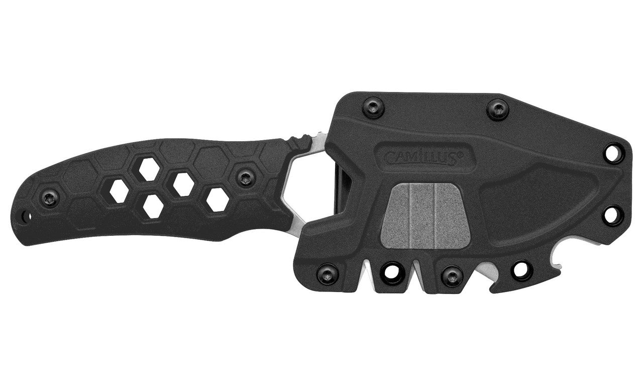 Camillus Comb Black Fixed Blade Knife