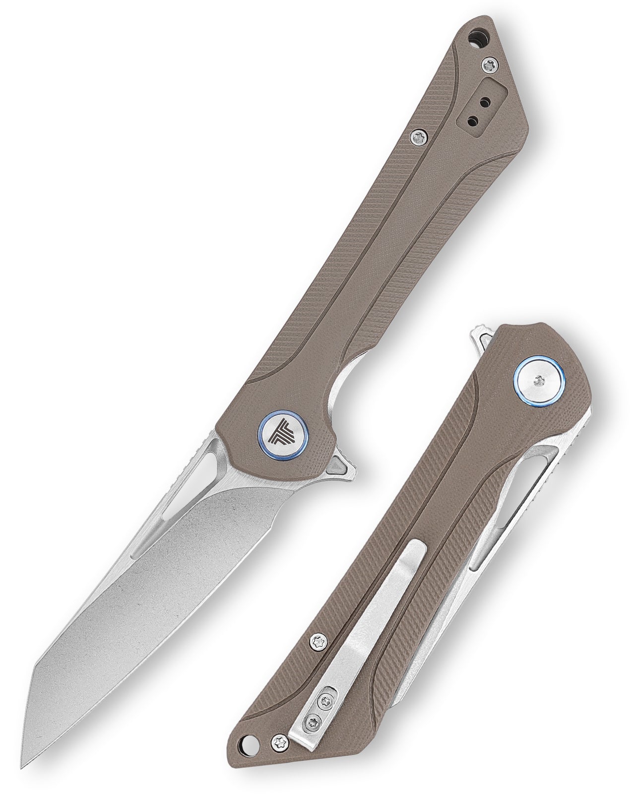 TRIVISA Monoceros-03D Liner Lock Pocket Folding Knfe,3.38" 14C28N Steel Blade,G10 Handle