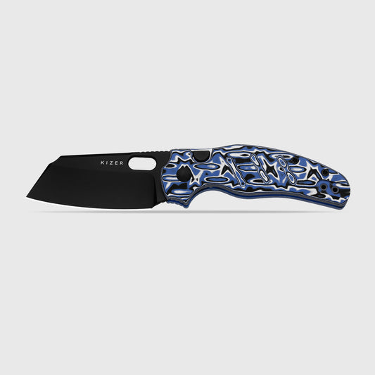 KIZER CUTLERY Sheepdog® C01C 2.9 BS | Kizer Button Liner Lock™ | Nitro-V | Vortex Pattern Micarta | PVD Coating | KizerV™ 3488.29BSA1