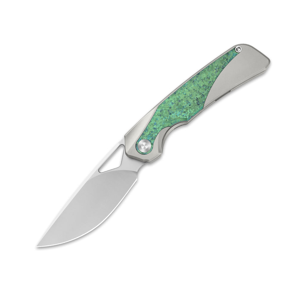 KIZER CUTLERY Topsail | M390 | Titanium & Crystallized Titanium | Front Flipper | Ki3735A4