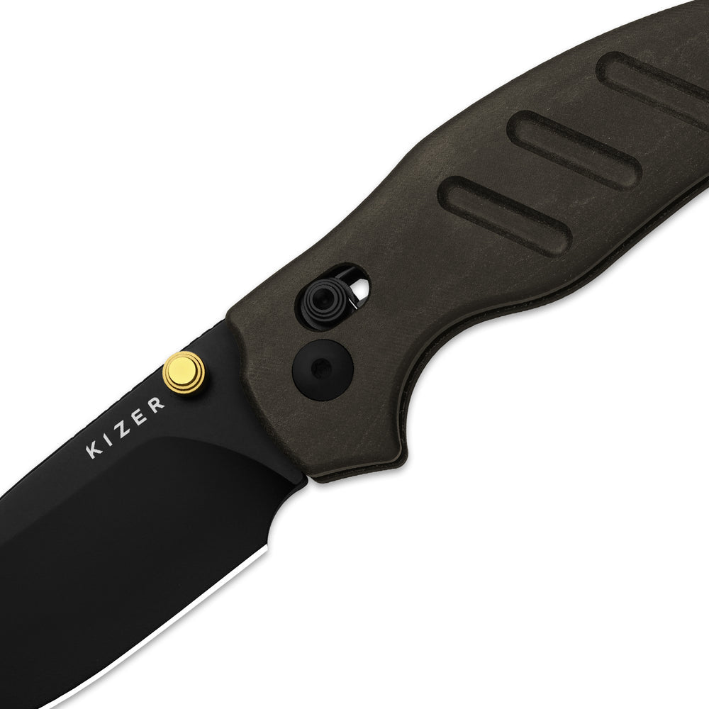 KIZER CUTLERY Sheepdog® C01C 2.9 CD | Kizer Clutch Lock™ | Richlite | Nitro-V | PVD Coating | KizerV™ 3488.29CDA2