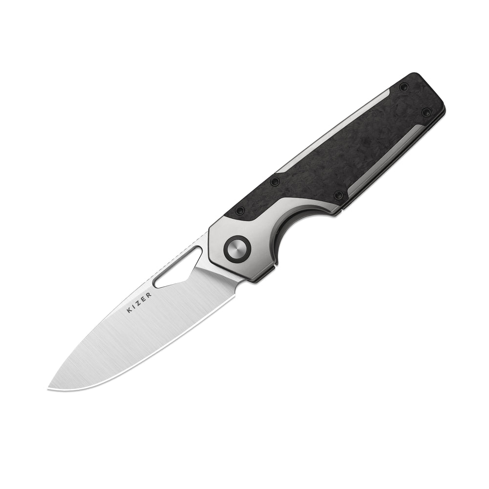 KIZER CUTLERY Serpentine | Elmax | Titanium & Carbon Fiber | Satin