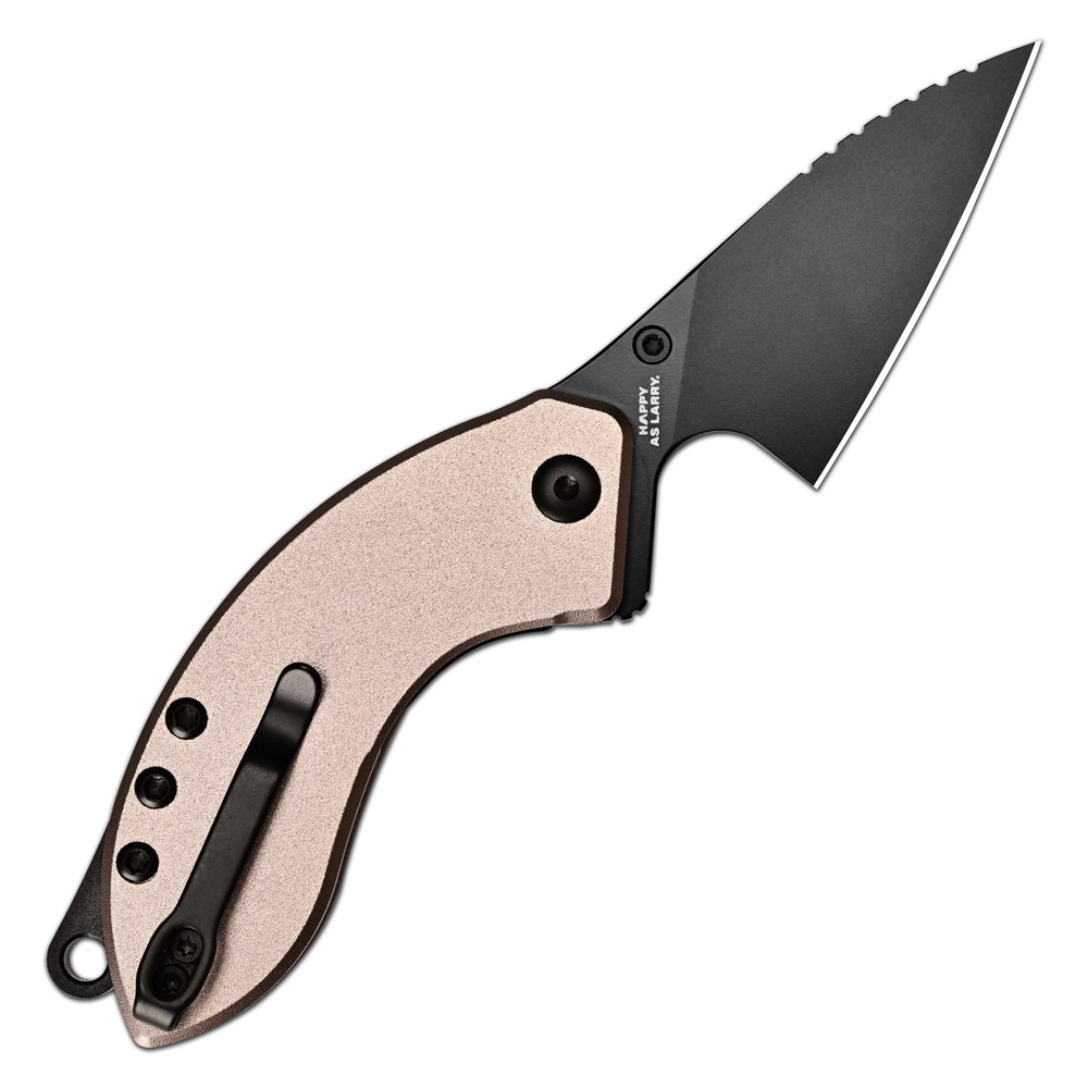 CJRB Spud Thumb Stud & Liner Lock Neck Knife Champagne Aluminum Handle(2.34'' AR-RPM9 Steel Black PVD Coating Blade) J1971-CP