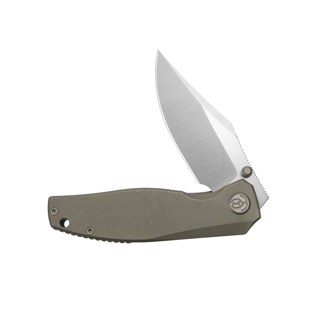 KB Classico Frame Locking Folding Knife Bronze Titanium Handle 3.38" Belt Satin M390 Blade KB478C