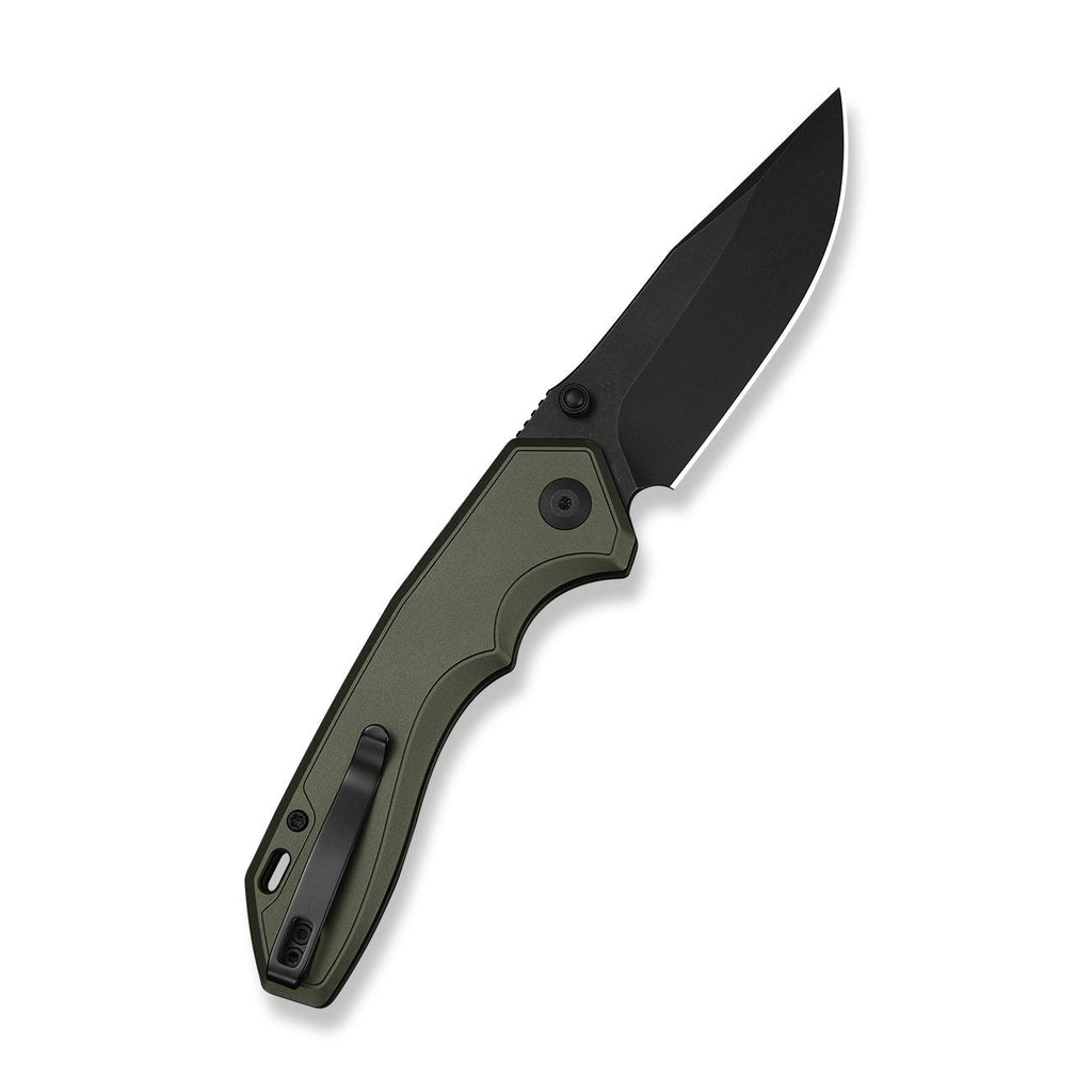 CIVIVI ELITE Brova Thumb Stud & Top Liner Lock Knife Forest Green Aluminum Handle (3.41" Black Stonewashed CPM S35VN Blade) CE25093-3