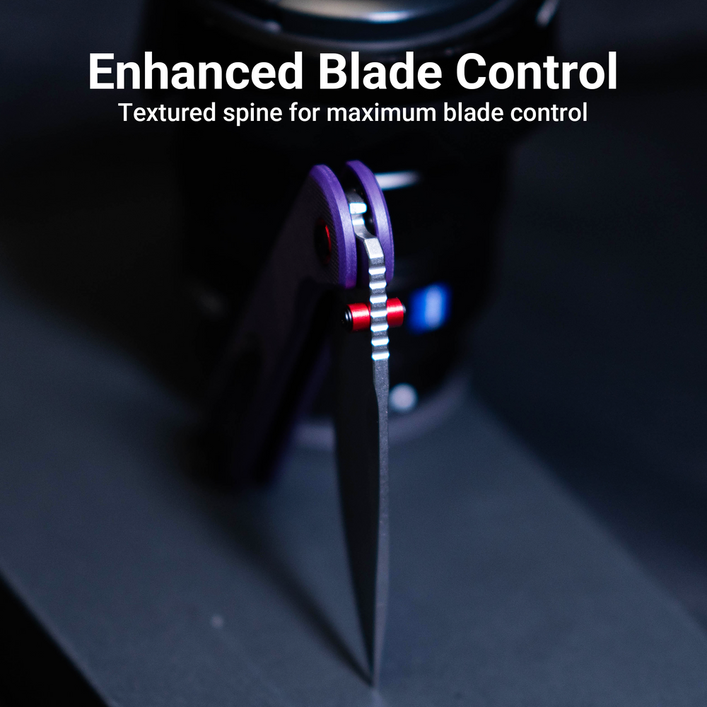 CJRB Latitude Thumb Stud & Top Liner Lock EDC Knife Purple CNC G10 Textured Handle(3.47'' AR-RPM9 Steel Stone Wash Blade) J1975-PU