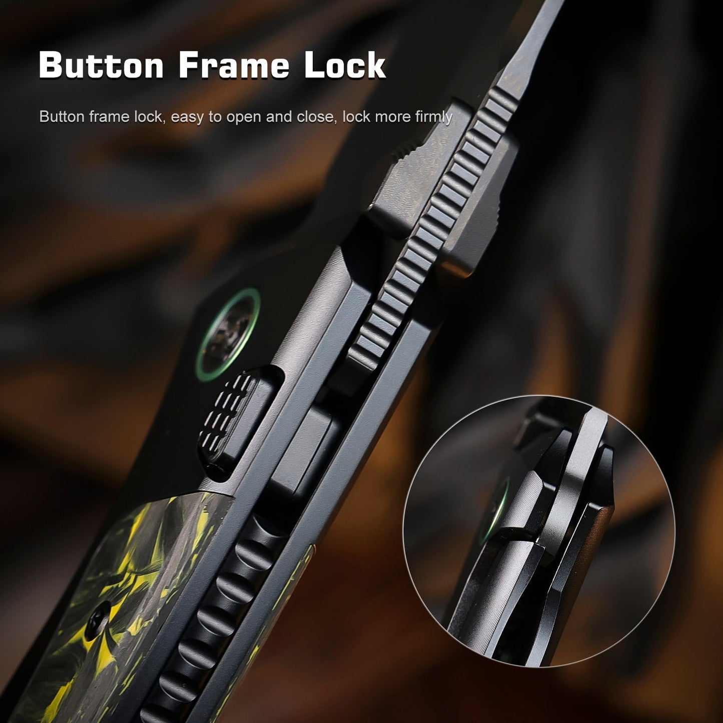 REMETTE RT-Steed Innovative Button Frame Lock M390 Blade Titanium Carbon Fiber Handle Folding Pocket Knife RTWS-BH