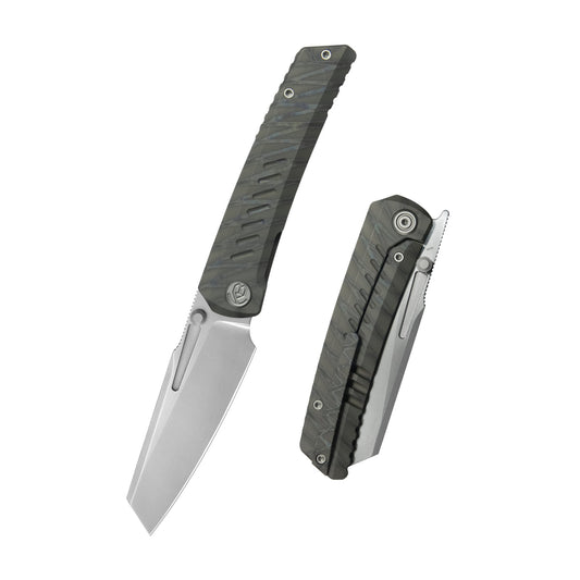 KB Insomnia Frame Locking Folding Knife Flamed Titanium Handle 3.46" Silver Bead Blast M390 Blade KB441B