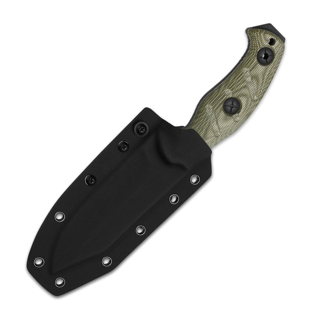 KIZER CUTLERY Sheepdog® Survival | Hammer Pommel · Bow Drill Divot | Green Micarta