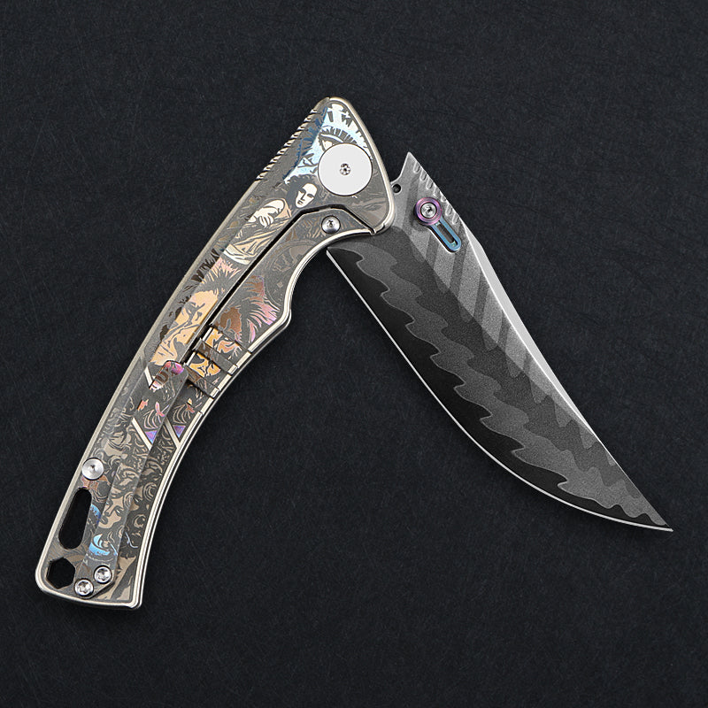 CH Otoman Frame Lock Sliver Ti （3.75'' Mirror Elmax core)