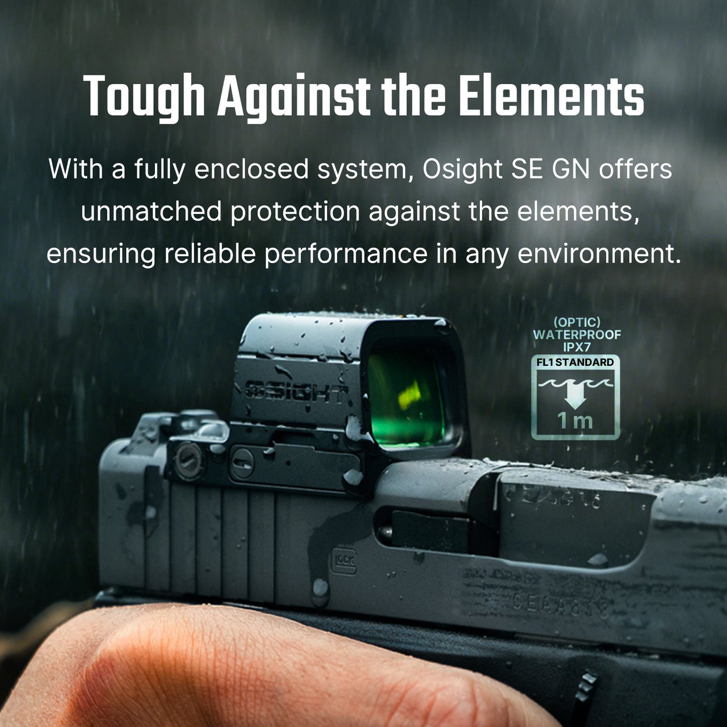 Osight SE RMSc Footprint Enclosed Green 2 MOA Dot & 32 MOA Circle Sight with Side-Loading Battery
