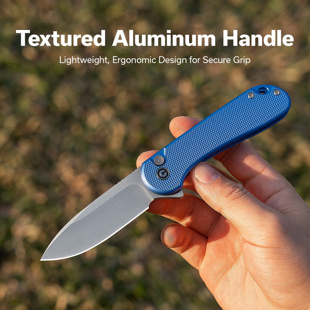 CIVIVI Button Lock Elementum II Flipper Knife Aluminum Handle (2.96" Nitro-V Blade) C18062PD-2