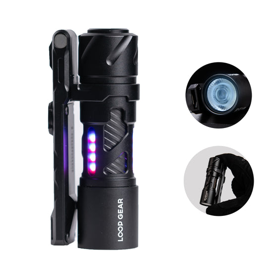 LOOP GEAR SK03 RGB Pro Aluminum Black LED Flashlight