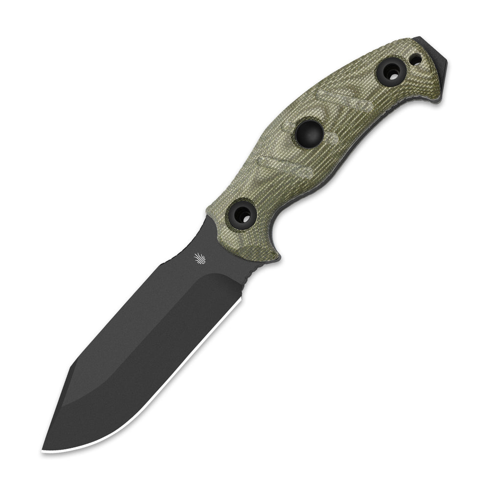 KIZER CUTLERY Sheepdog® Survival | Hammer Pommel · Bow Drill Divot | Green Micarta